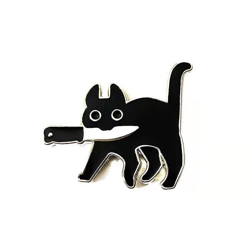 SPOOKY BLACK CAT PIN