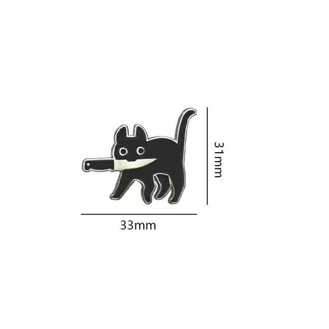 SPOOKY BLACK CAT PIN